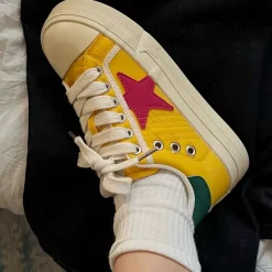 Aesthetic Sneakers*Boogzel Clothing & Red Star Sneakers Yellow