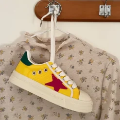 Aesthetic Sneakers*Boogzel Clothing & Red Star Sneakers Yellow