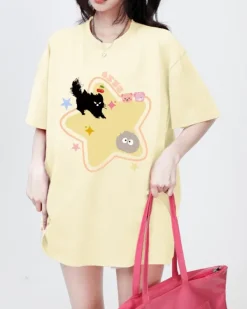 Aesthetic T-Shirts & Graphic Tees*Boogzel Clothing Yellow Star Cat T-Shirt