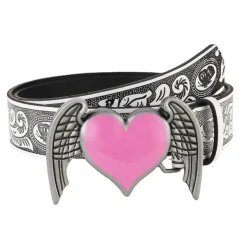Belts & Chains*Boogzel Clothing Y2K Aesthetic Angel Wings Heart Belt Silver/pink