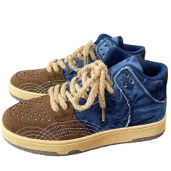 Mad|Aesthetic Sneakers*Boogzel Clothing Y2K Aesthetic Denim Sneakers Blue/brown