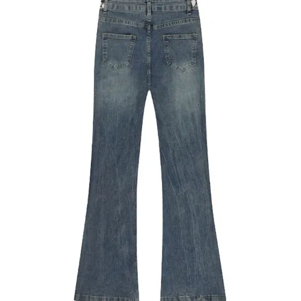 Jeans*Boogzel Clothing Y2K Aesthetic Patchwork Flared Jeans Blue