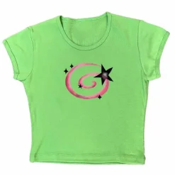Y2K Tops|Aesthetic T-Shirts & Graphic Tees*Boogzel Clothing Y2K Aesthetic Star Cropped Tee