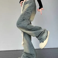 Jeans*Boogzel Clothing Y2K Aesthetic Star Jeans Blue/pink