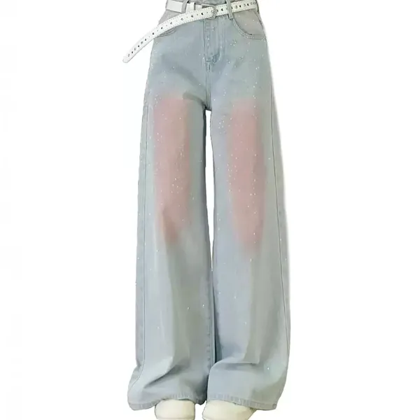 Jeans*Boogzel Clothing Y2K Blush Glitter Jeans Blue