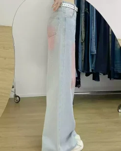 Jeans*Boogzel Clothing Y2K Blush Glitter Jeans Blue