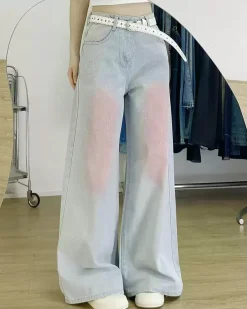 Jeans*Boogzel Clothing Y2K Blush Glitter Jeans Blue