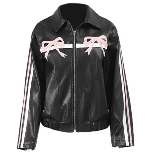 Coats & Jackets*Boogzel Clothing Y2K Bow Motorcycle Jacket