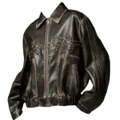 Coats & Jackets*Boogzel Clothing Y2K Bow Motorcycle Jacket