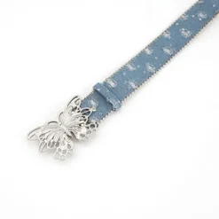 Belts & Chains*Boogzel Clothing Y2K Butterfly Buckle Denim Belt Blue