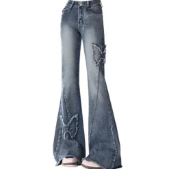 Jeans*Boogzel Clothing Y2K Butterfly Flare Jeans
