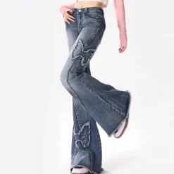 Jeans*Boogzel Clothing Y2K Butterfly Flare Jeans