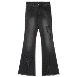 Jeans*Boogzel Clothing Y2K Butterfly Flare Jeans
