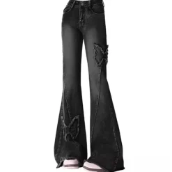 Jeans*Boogzel Clothing Y2K Butterfly Flare Jeans