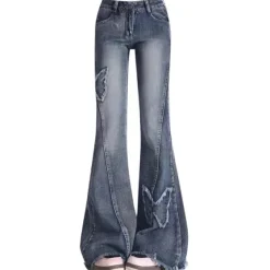 Jeans*Boogzel Clothing Y2K Butterfly Flare Jeans