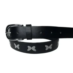 Belts & Chains*Boogzel Clothing Y2K Butterfly Rhinestone Belt Black