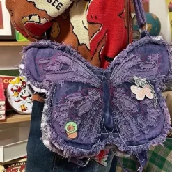 Bags & Purses*Boogzel Clothing Y2K Butterfly Shoulder Bag Purple