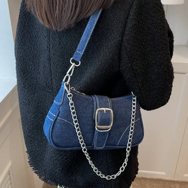 Bags & Purses*Boogzel Clothing Y2K Denim Baguette Bag