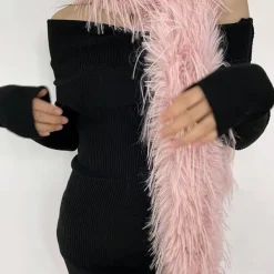 Other*Boogzel Clothing Y2K Faux Fur Long Fluffy Scarf