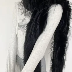 Other*Boogzel Clothing Y2K Faux Fur Long Fluffy Scarf