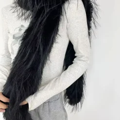 Other*Boogzel Clothing Y2K Faux Fur Long Fluffy Scarf