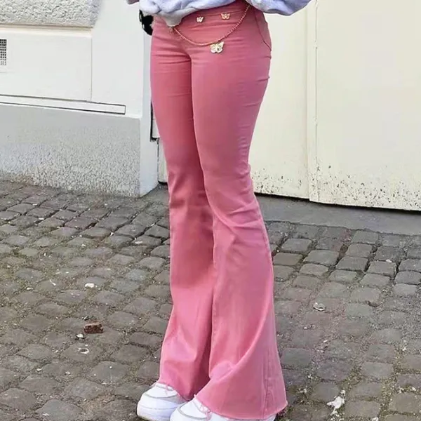 Pants & Trousers*Boogzel Clothing Y2K Flared Pants Pink