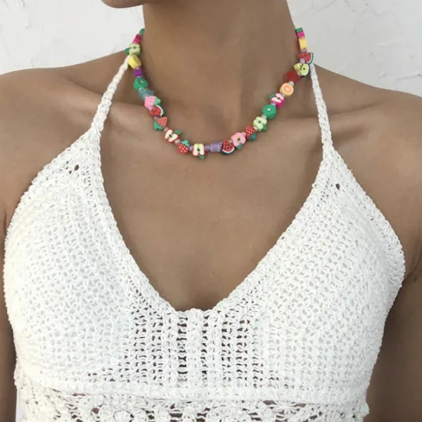 Necklaces & Chokers*Boogzel Clothing Y2K Fruits Beaded Necklace Multi
