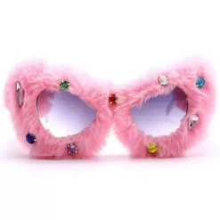 Sunglasses*Boogzel Clothing Y2K Fuzzy Rhinestone Glasses