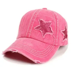 Hats*Boogzel Clothing Y2K Glitter Star Denim Baseball Cap
