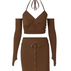 Dresses & Rompers*Boogzel Clothing Y2K Halter Top with Gloves & Skirt Set