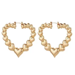 Earrings*Boogzel Clothing Y2K Heart Earrings Gold