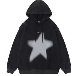 Hoodies*Boogzel Clothing Y2K Hoodie with Graffiti Star Print