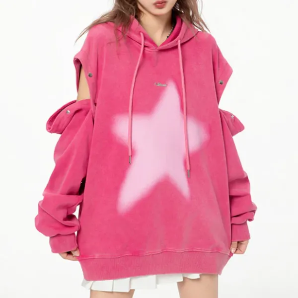 Hoodies*Boogzel Clothing Y2K Hoodie with Graffiti Star Print