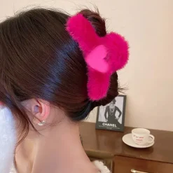 Hair Accessories*Boogzel Clothing Y2K Fuzzy Hair Claw Pink