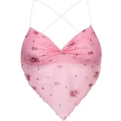 Y2K Tops|Crop Tops*Boogzel Clothing Y2K Scarf Top Pink