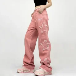 Jeans*Boogzel Clothing Y2K Star Jeans Pink