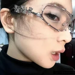 Sunglasses*Boogzel Clothing Y2K Rhinestone Rimless Sunglasses