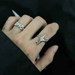 Rings*Boogzel Clothing Y2K Shining Star Ring Silver