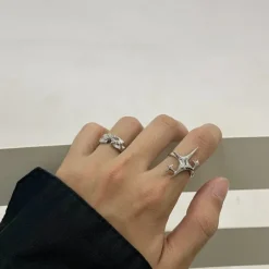 Rings*Boogzel Clothing Y2K Shining Star Ring Silver