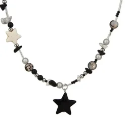 Necklaces & Chokers*Boogzel Clothing Y2K Star Beaded Necklace Black