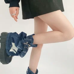 Other|Socks*Boogzel Clothing Y2K Star Denim Leg Warmers Blue