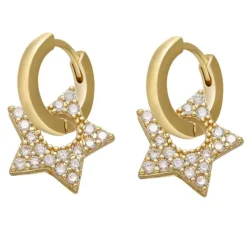 Earrings*Boogzel Clothing Y2K Star Drop Hoops Earrings