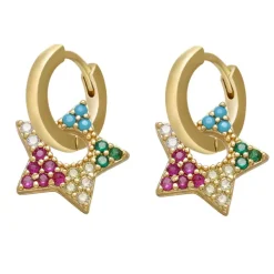 Earrings*Boogzel Clothing Y2K Star Drop Hoops Earrings