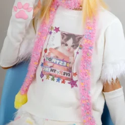 Other*Boogzel Clothing Y2K Star Fairy Fuzzy Scarf
