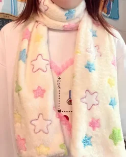 Other*Boogzel Clothing Y2K Star Fluffy Scarf