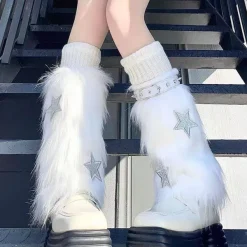 Other*Boogzel Clothing Y2K Star Fuzzy Leg Warmers
