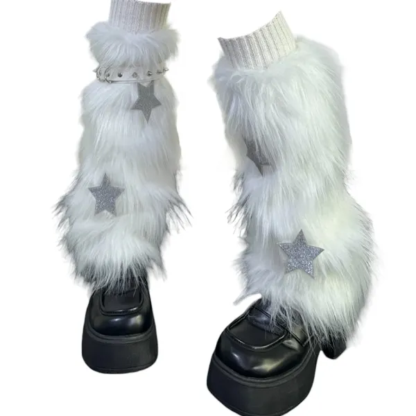 Other*Boogzel Clothing Y2K Star Fuzzy Leg Warmers