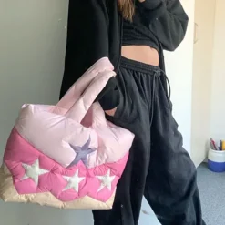 Bags & Purses*Boogzel Clothing Y2K Star Puffer Handbag Pink