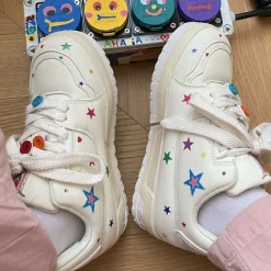 Aesthetic Sneakers*Boogzel Clothing Y2K Star Sneakers White