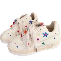 Aesthetic Sneakers*Boogzel Clothing Y2K Star Sneakers White